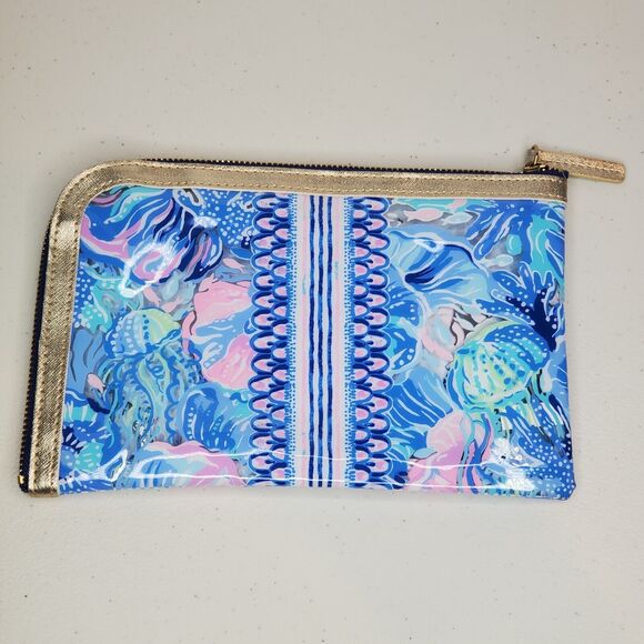 Lilly Pulitzer Pencil Pouch Tech Case Agenda Pack Travel - Salt Water Pattern - Picture 2 of 6